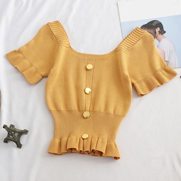Camisa abotonada mujer A1310 amarillo