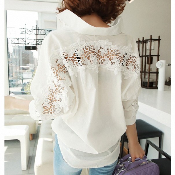 Camisa blanca de mujer - suelta L