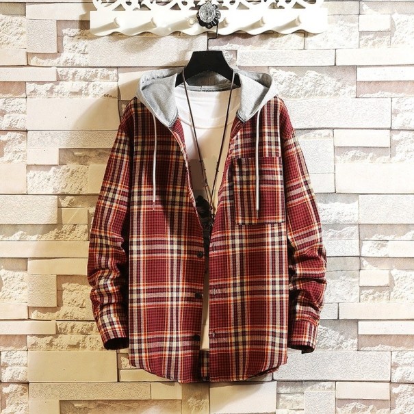 Camisa con capucha para hombre F745 rojo M