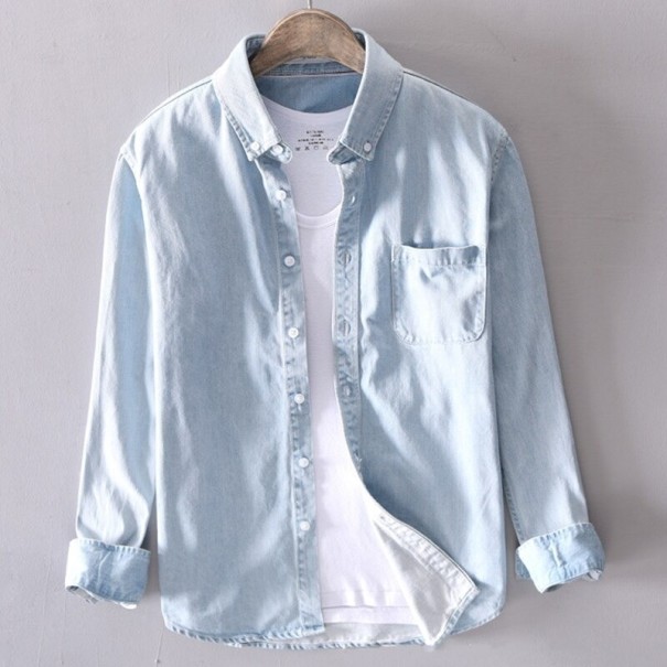 Camisa de ganga para homem S 6