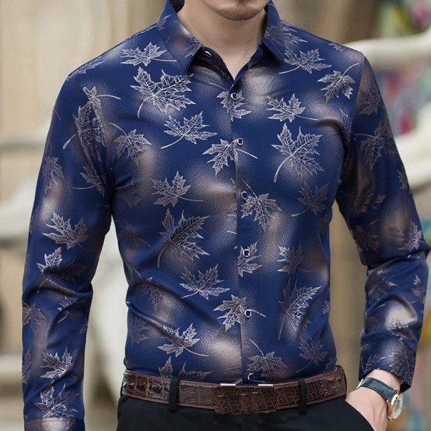 Camisa de hombre A2652 azul oscuro L