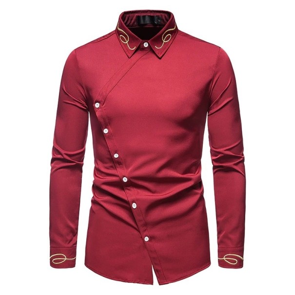Camisa de hombre A2657 burdeos XL