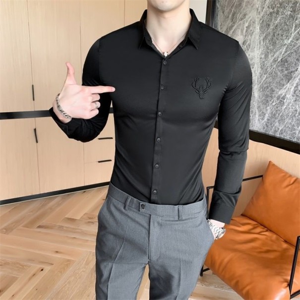Camisa de hombre A3083 negro S