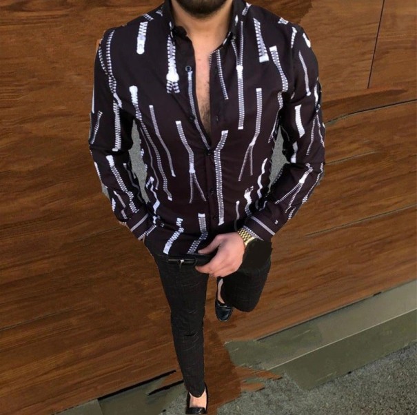 Camisa de hombre A3093 negro M