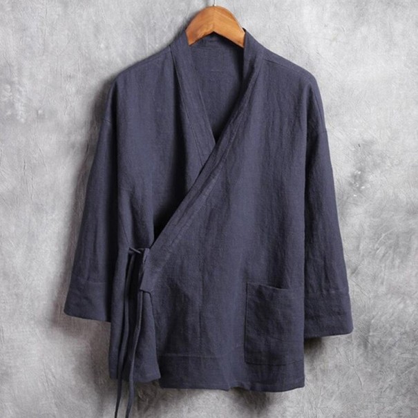 Camisa de hombre con corbata gris oscuro S