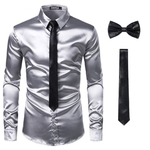 Camisa de hombre con corbata y pajarita S 6
