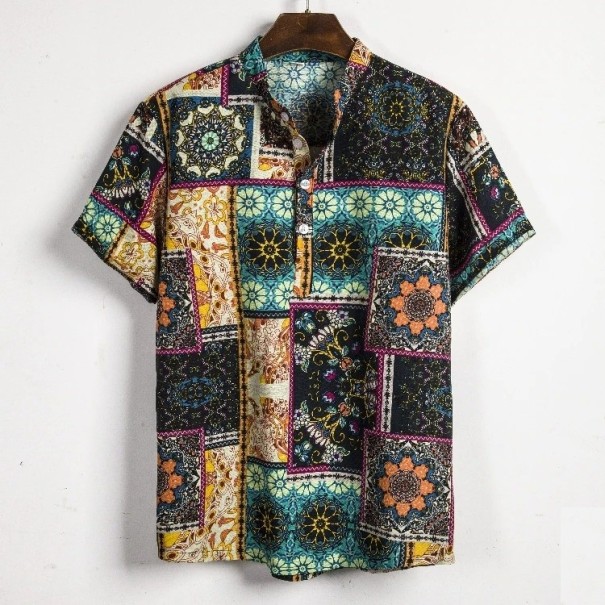 Camisa de hombre con estampado F491 XS 7