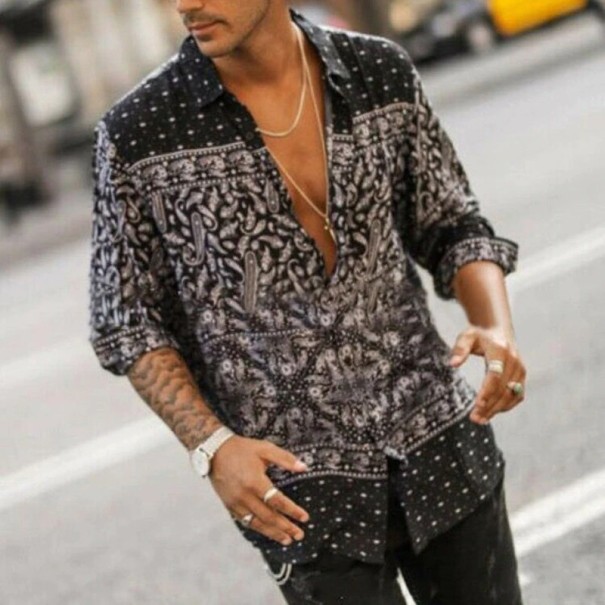 Camisa de hombre con estampado F724 XL 4