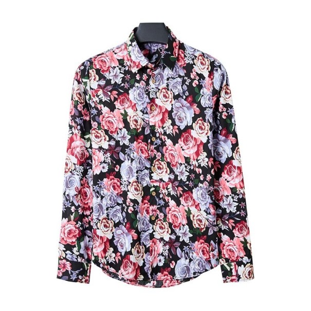 Camisa de hombre con flores F624 XXS 1