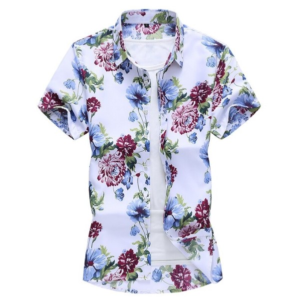 Camisa de hombre con flores F688 XXS 9