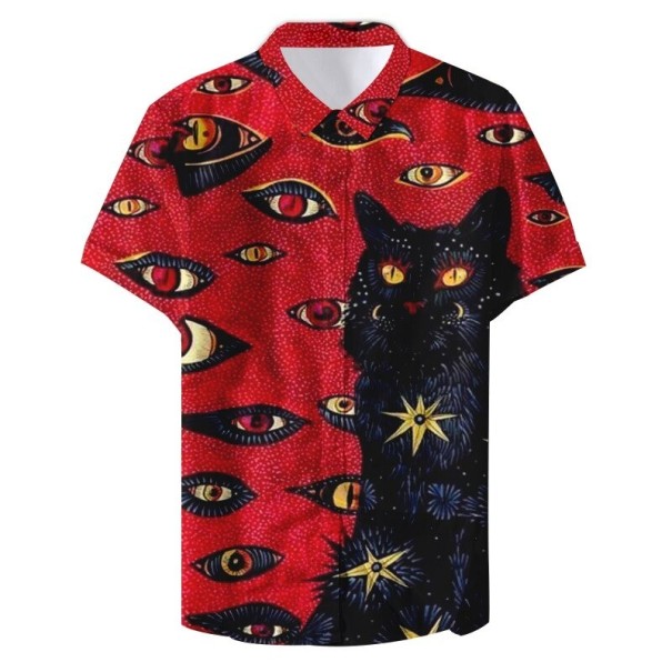 Camisa de hombre con gato rojo 4XL 1