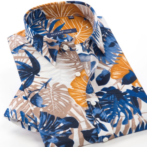 Camisa de hombre con palmeras F767 6XL 14