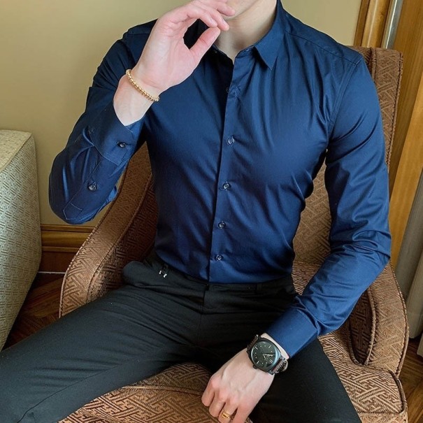 Camisa de hombre F416 azul oscuro XXL