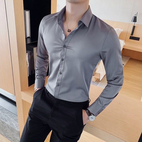 Camisa de hombre F426 gris oscuro M