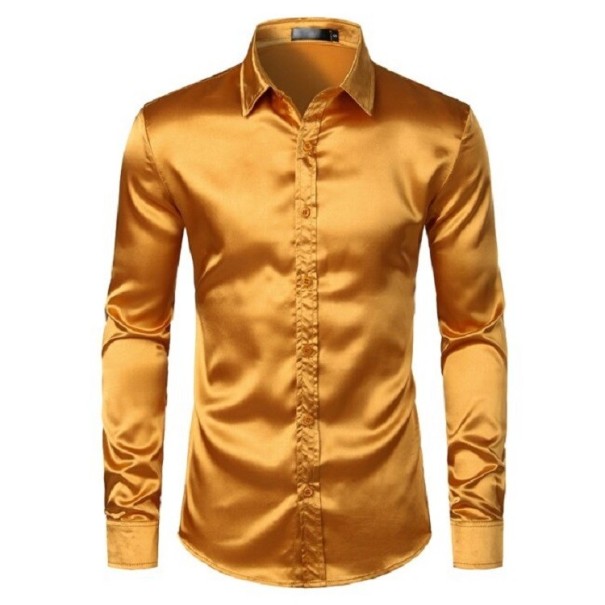Camisa de hombre F456 dorado XL