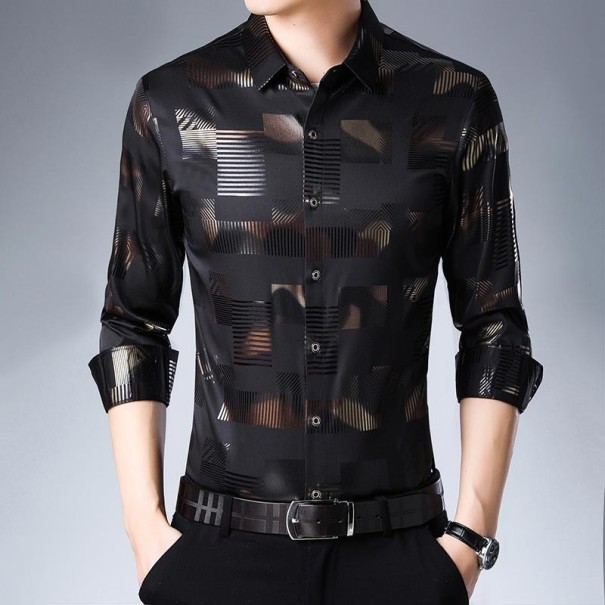 Camisa de hombre F459 negro XS