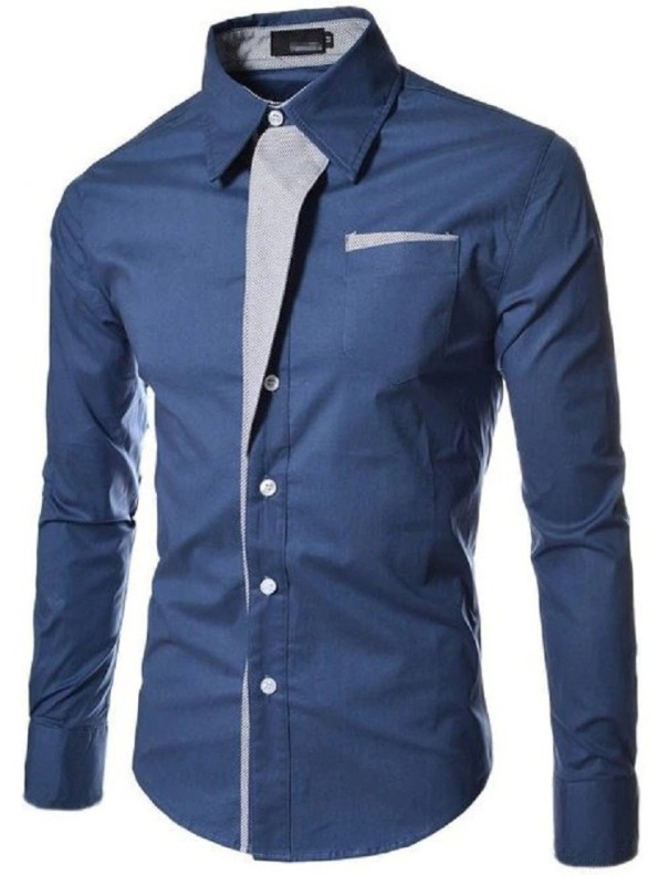 Camisa de hombre F466 azul XS
