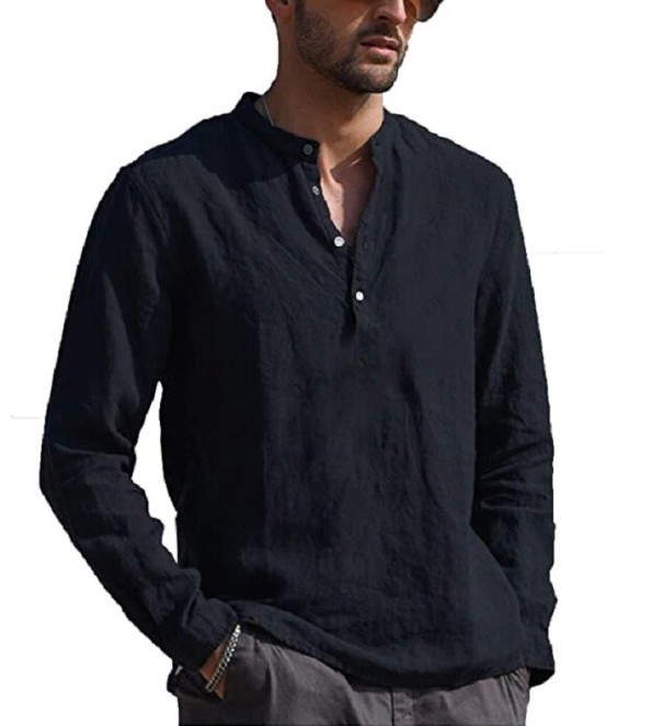 Camisa de hombre F489 negro L