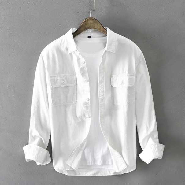 Camisa de hombre F494 blanco XXS