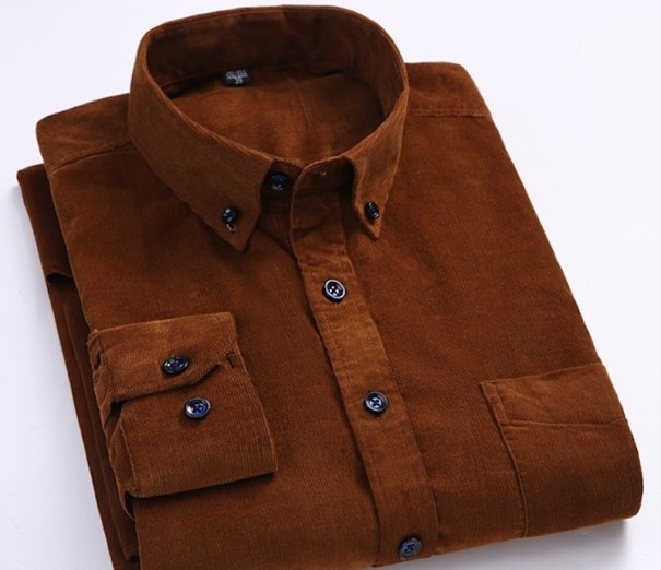 Camisa de hombre F569 marrón XXS