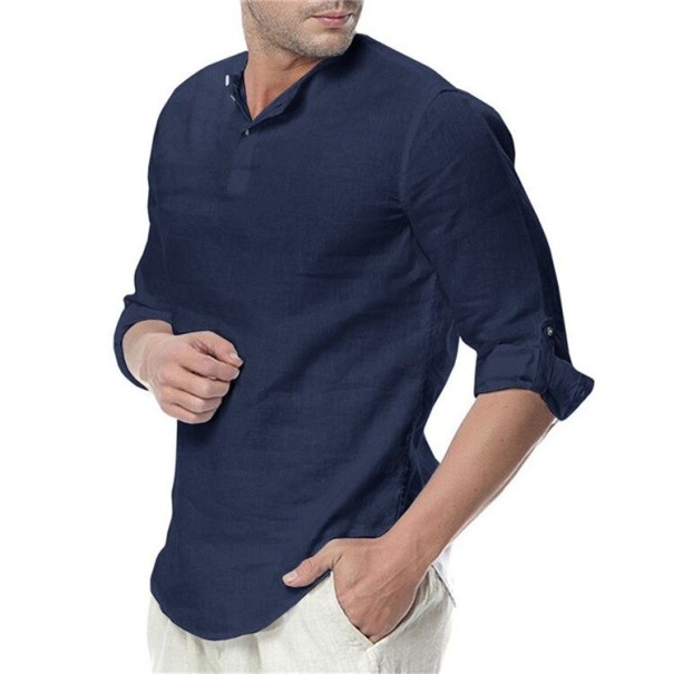 Camisa de hombre F596 azul oscuro XL