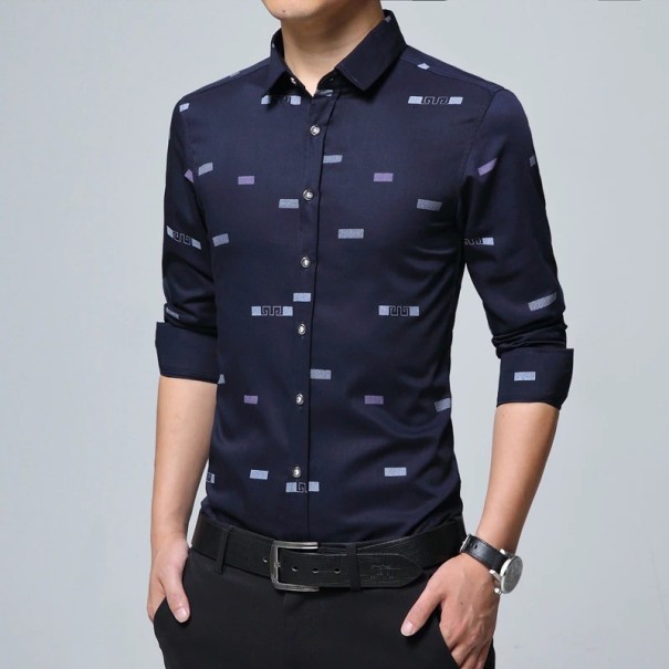 Camisa de hombre F604 azul oscuro M
