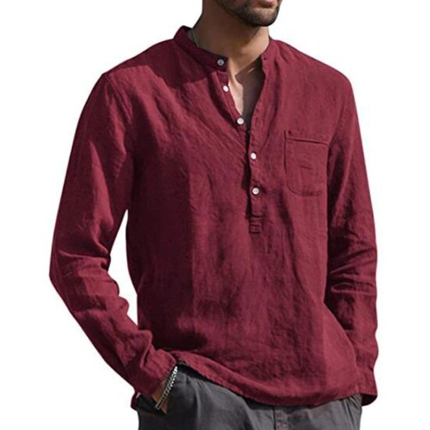 Camisa de hombre F647 rojo oscuro 3XL