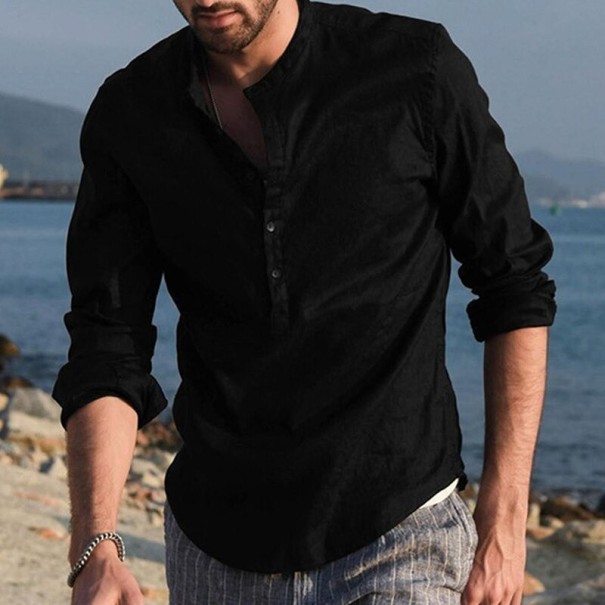 Camisa de hombre F689 negro L