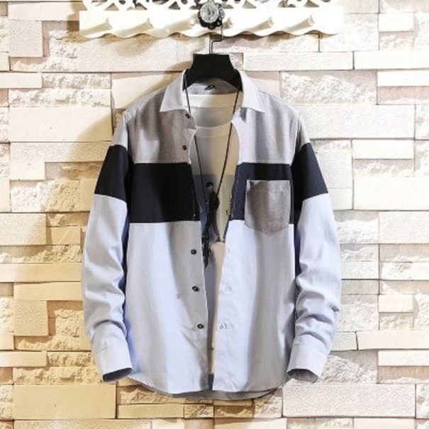 Camisa de hombre F763 azul claro L