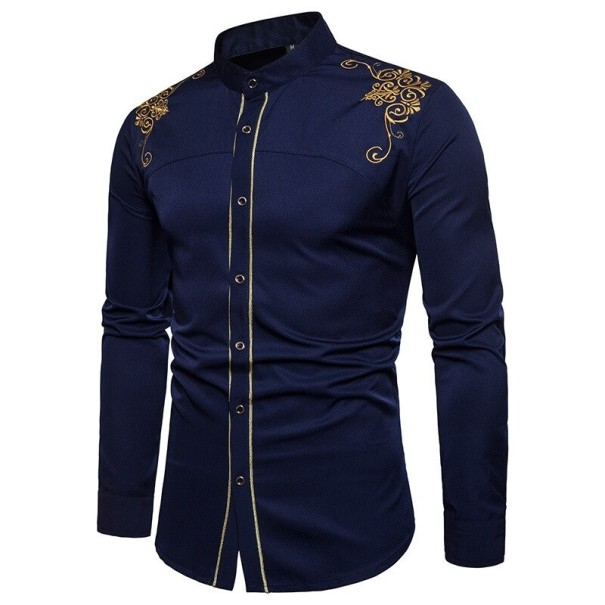 Camisa de hombre F786 azul oscuro XXL