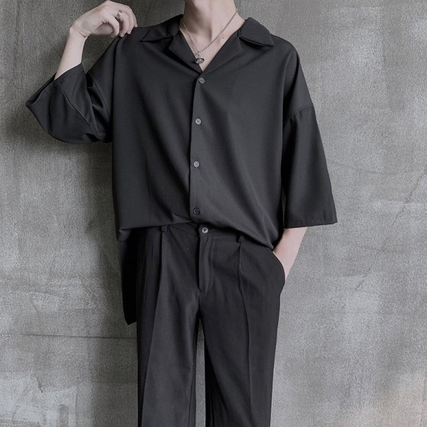 Camisa de hombre F801 negro S