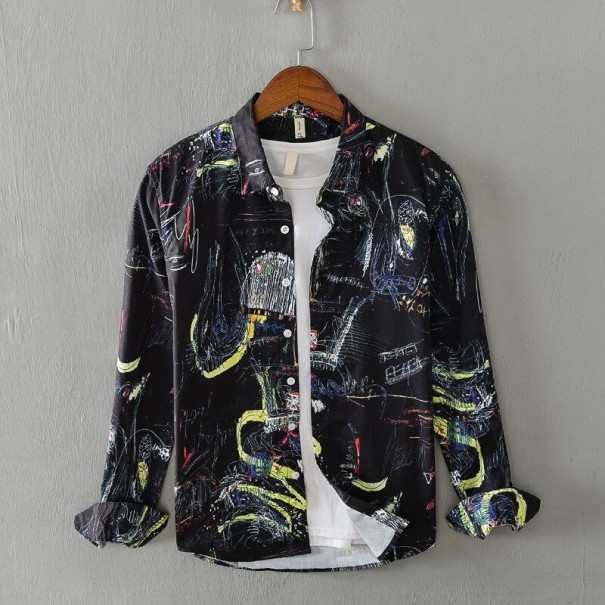 Camisa de hombre F854 negro XXS