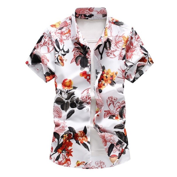 Camisa de homem com flores F602 XXL 6