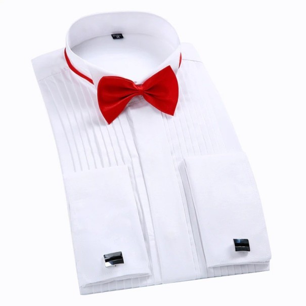 Camisa de homem com gravata borboleta branco XXL