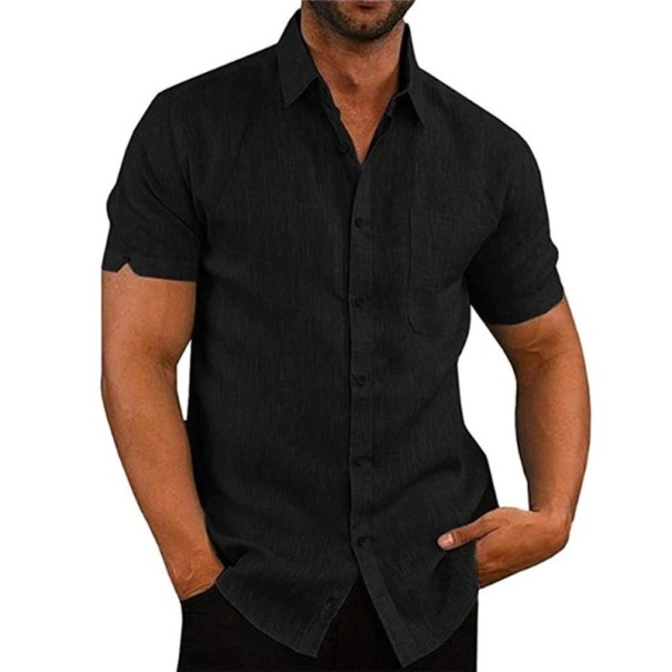 Camisa de homem de manga curta F836 preto XL