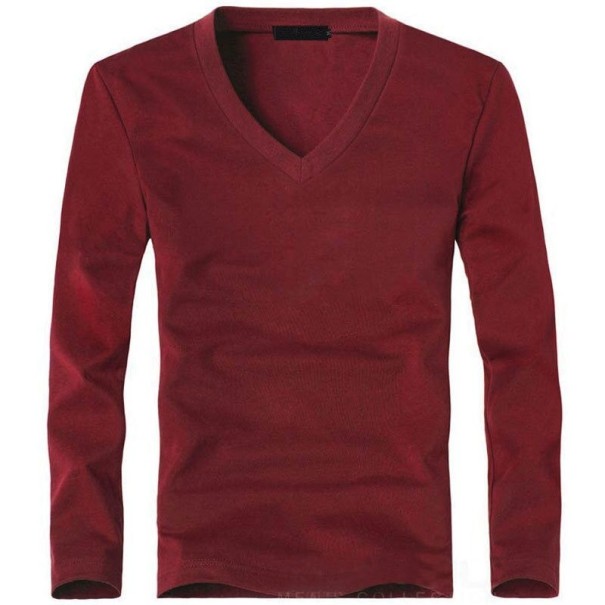 Camisa de homem de manga longa T2041 borgonha L 2