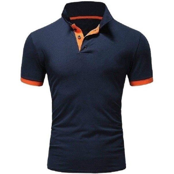 Camisa de homem de mangas curtas F860 azul escuro M
