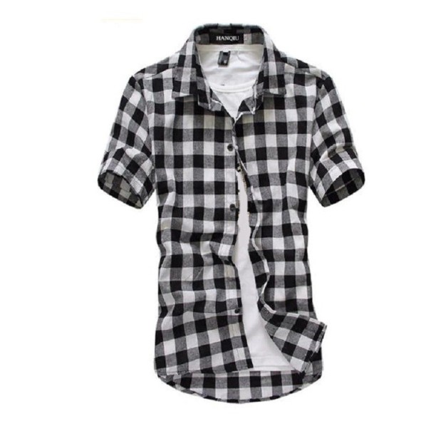 Camisa de manga corta para hombre F418 blanco XS