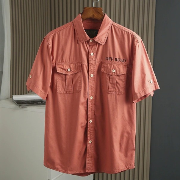 Camisa de manga corta para hombre F575 ladrillo XL