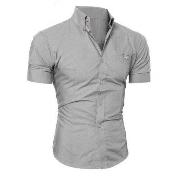 Camisa de manga corta para hombre F589 gris L