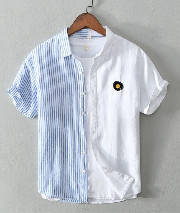 Camisa de manga corta para hombre F778 blanco XXS
