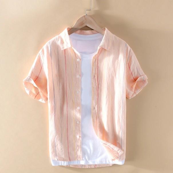 Camisa de manga corta para hombre F826 albaricoque XS