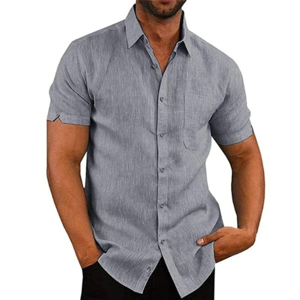 Camisa de manga corta para hombre F836 gris XL
