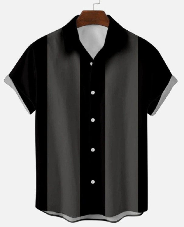 Camisa de manga corta para hombre F846 gris M