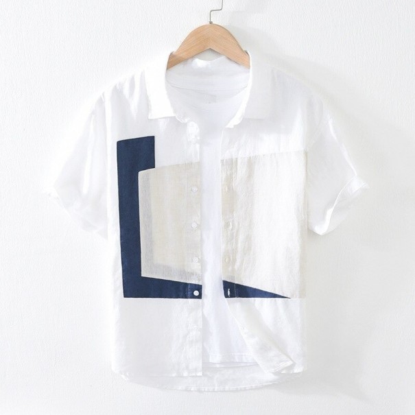 Camisa de manga corta para hombre F848 blanco S