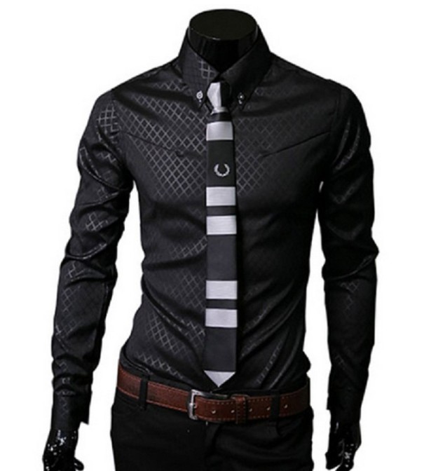 Camisa de vestir para hombre J942 negro M