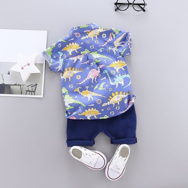 Camisa e calções para menino L1707 azul 12-24 meses