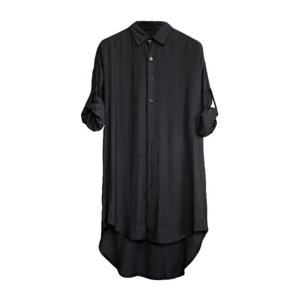 Camisa larga negro L