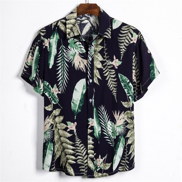 Camisa Masculina com Folhas F830 XS 2