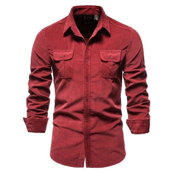 Camisa Masculina F417 vermelho escuro L